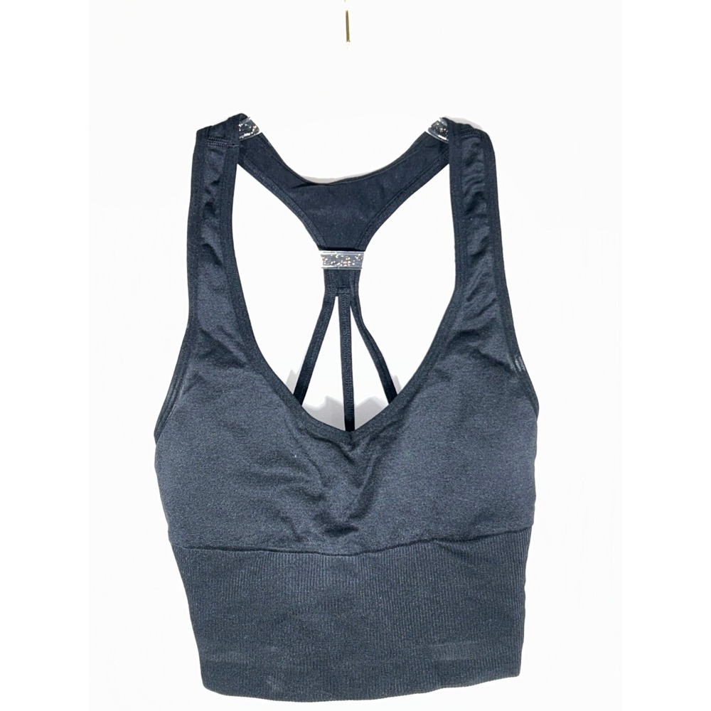 Pink Victoria's Secret Sport Bra‎ Black Wireless Yoga Activewear Workout XS